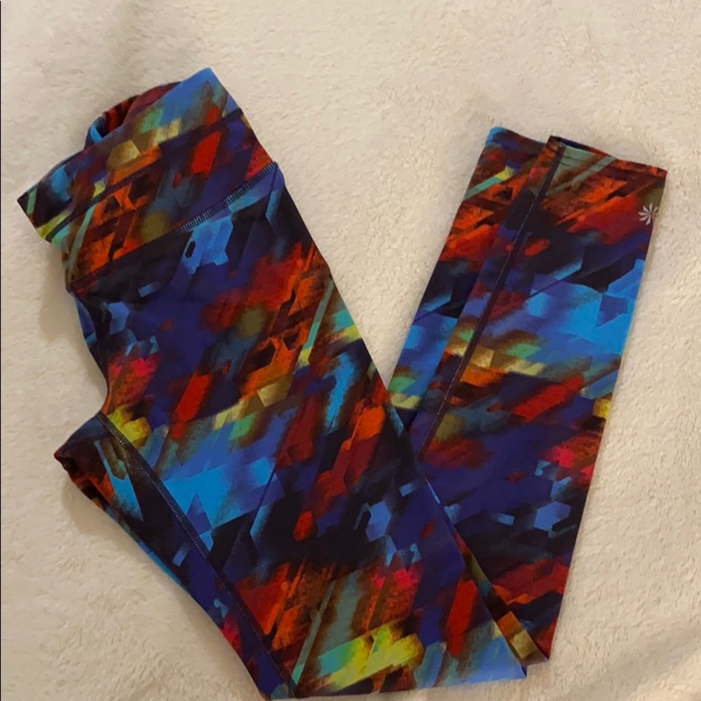 Athleta Full Length multicolor watercolor leggings